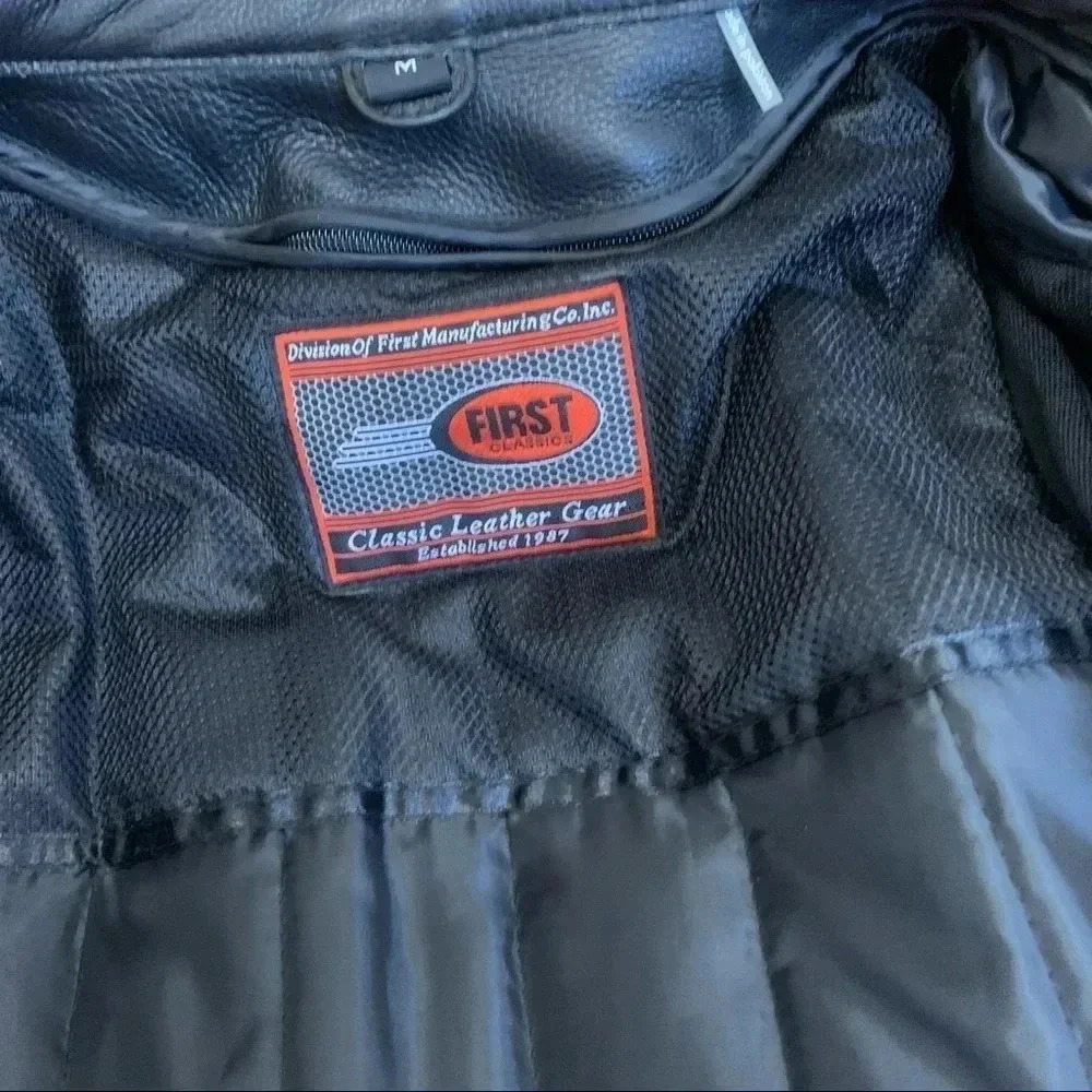NWT First Classics Brand Genuine Leather Vintage Jacket w/ lining sz M - Picture 10 of 12